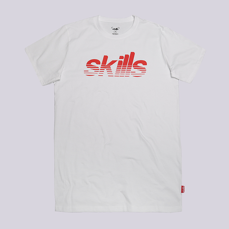 мужская белая футболка Skills Stripes Stripes-white - цена, описание, фото 1